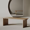 Table Solid Wood Dining Table Long Table Simple Table 3d model