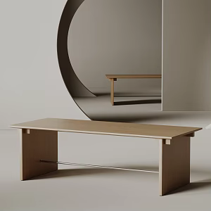 Table Solid Wood Dining Table Long Table Simple Table 3d model