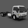 White JAC Commercial Truck Chassis Cab with Single Cab Front View