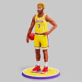 Man in Yellow Lakers Number 3 Jersey Holding Basketball Standing on Base
