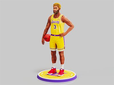 modern man basketball player basketball 3d model