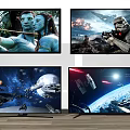 4K Ultra HD Smart TV Displaying Vibrant Sci-Fi Movie Action Scenes