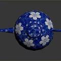 Blue And White Decorative Teapot With Cherry Blossom Patterns And Crackle Glaze