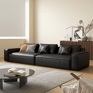 Living room sofa coffee table combination sideboard decoration 3d model