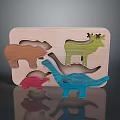 Children Wooden Puzzle Toy With Colorful Animal Shapes And Smooth Surfaces