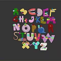 Colorful Cartoon Letter Decorative Ornament Set with Cute Eyes for Kids Room Decoration