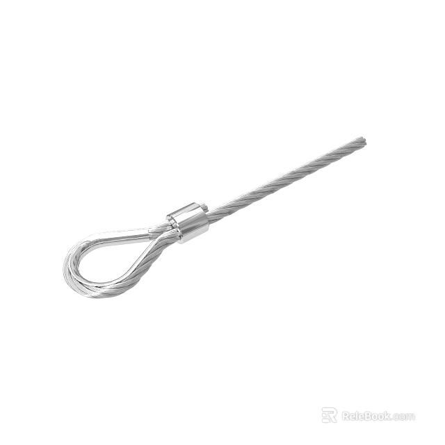 Steel Wire Rope Rigging Equipment With Loop End And Durable Construction 3d model 