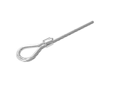 Steel Wire Rope Rigging Equipment With Loop End And Durable Construction 3d model
