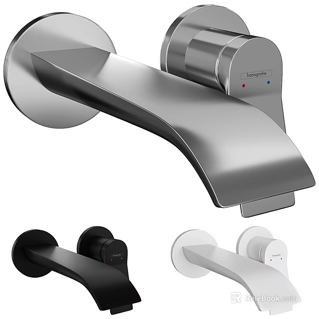 Modern Contemporary Faucet Design With Chrome Black And White Color Options 3d model 