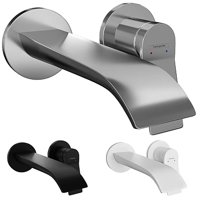 Modern Contemporary Faucet Design With Chrome Black And White Color Options 3d model