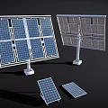 Solar Panel Equipment With Adjustable Mounts And Different Panel Sizes 3d model