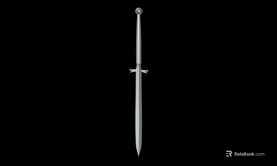 Classic Silver Sword Weapon With Decorative Hilt And Sharp Blade Design 3d model 