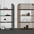 Modern Bookshelf Design With Metal Frame Layered Shelves Decorative Ornaments And Books