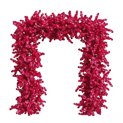 Modern jewelry ornaments combination arch floral pink branch decoration 3d model