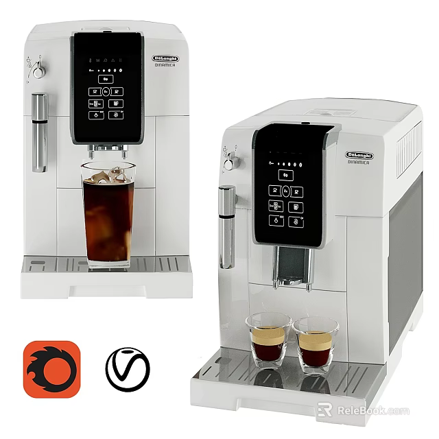 Kitchen Appliances Automatic Coffee Machines Making Fresh Coffee Drinks 3d model 