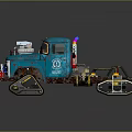 Blue Modified All Terrain Utility Vehicle With Tracks And Gear