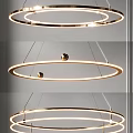 Elegant Modern Chandelier Design With Circular Ring And Hanging Sphere Elements 3d model