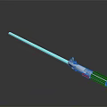 Blue Lightsaber Weapon With Light Blue Blade And Silver Black Hilt