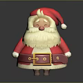 Cartoon Santa Claus Game And Movie Character With Red Hat White Beard And Brown Belt