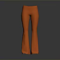 Trendy Orange Flared Pants with Comfortable Fabric for Daily Casual Use