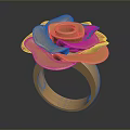 Elegant Golden Rose Shaped Fashion Ring For Women Accessories