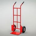 Red Heavy Duty Industrial Trolley With Two Wheels For Material Handling Equipment