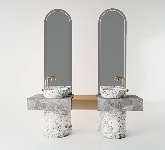 Table basin column basin wash basin 3d model