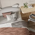 Cozy Kids Bedroom Interior With Cat Ear Headboard Hanging Ball Lamps Curtains Desk Chair And Rug