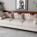 New Chinese-style three-person sofa 3d model