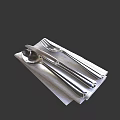 Modern Stainless Steel Cutlery Set With Knife Fork Spoon And Napkin