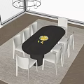 Modern Dining Table and Chair Combination 3d model