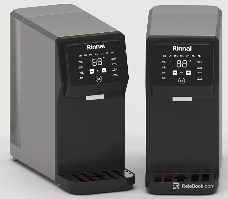 Rinnal Black Kitchen Appliances With Digital Display And Smart Control 3d model 