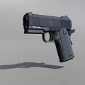 Black Modern Pistol With Metallic Finish Gray Background And Shadow 3d model