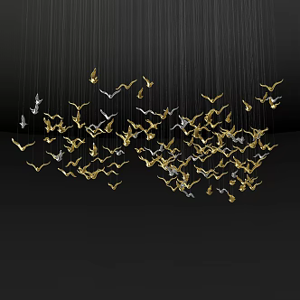 Creative Hanging Decoration Air Hanging Decoration Hanging Decoration Pendant Atmosphere Ceiling Huan Chuang Kindergarten Beauty Salon Shopping Mall Hotel Club Exhibition Model Room Homestay Electroplated Seagull Bird Hanging Decoration 3d model
