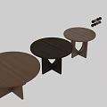 Round Wooden Coffee Table With Modern Minimalist Design And Sturdy Symmetric Legs