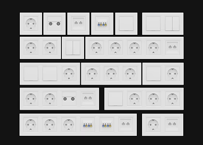 Modern switch socket 3d model