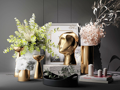 Modern ornaments combination vase floral furnishings ornaments combination model