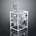 Industrial Equipment With Metal Frame Control Panel And Piping System