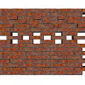 Red Brick Building Exterior Wall With Square Hollow Design Architectural Features 3d model