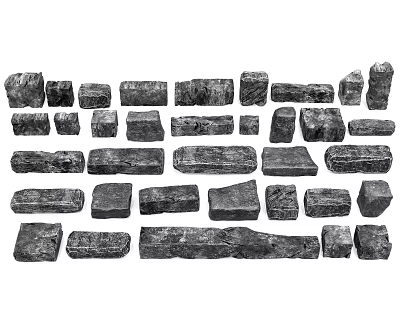 Chinese Style Stone Landscape Stone Courtyard Stone Block Long Strip Stone 3d model