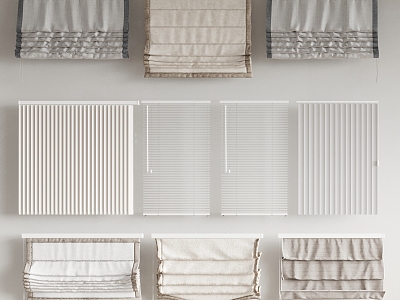 modern venetian blinds roman blinds 3d model