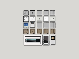 Switch socket panel combination 3d model