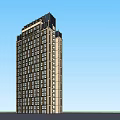 Modern High Rise Office Building With Glass Facade And Multiple Floors Design
