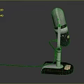 Vintage Microphone With Classic Metal Mesh Grille And Adjustable Stand Base