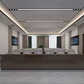 Modern Conference Room Interior With Long Table Chairs Large Screens And Projector