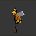 Cartoon Bee Character With Yellow Black Body Big Eyes And Transparent Wings