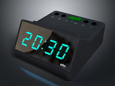 Smlig Black Digital Clock Electronic Device With Clear LED Time 3d model