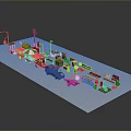 Detailed Miniature Scene With Assorted Vehicles Stalls Tools And Furniture Items