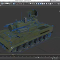 Military Armored Functional Vehicle With Tracked Chassis Turret Cannon And Antenna