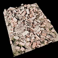 A pile of old bricks mixed brick pile heap 3d model